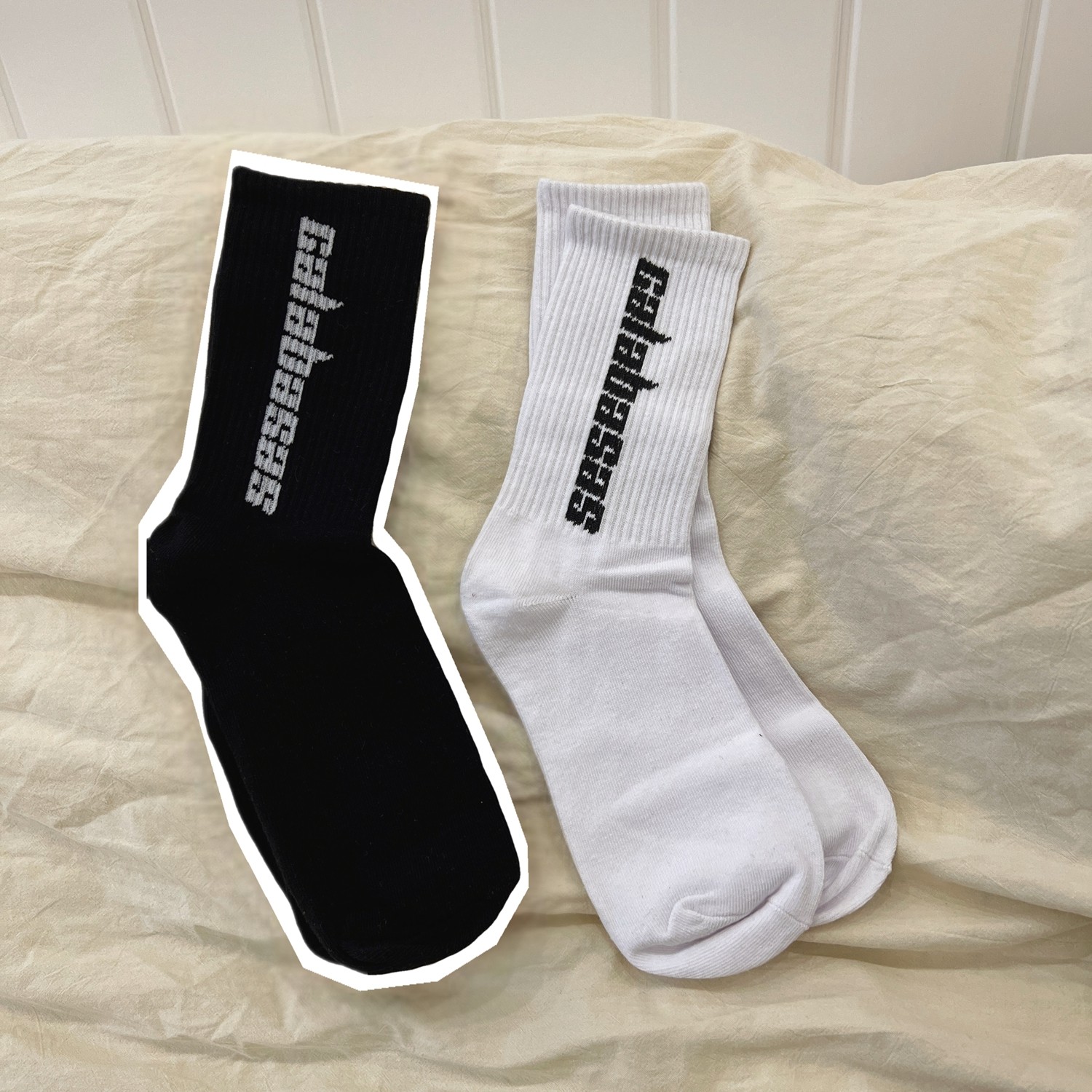 B218-W125-P10经典字母潮流长中通袜子男女休闲黑白运动风新款，袜子，星座1613（原B218）