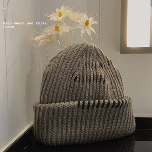 B218-M220-P25加厚百搭针织帽保暖帽子休闲毛线帽冬季韩版男女图片