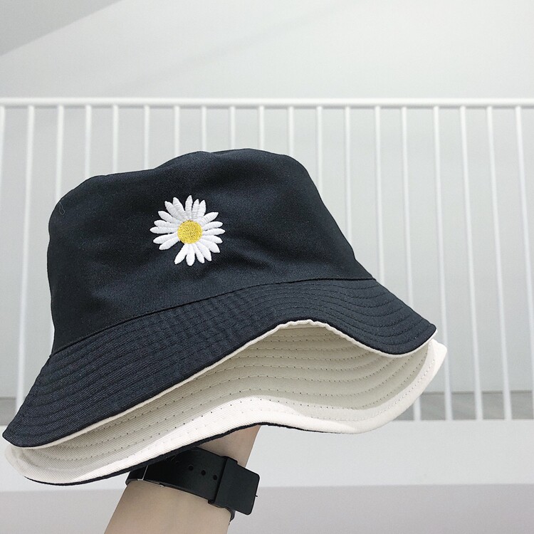 B218-M97-P20休闲男女款渔夫帽子防晒遮阳两面帽子港风雏菊黑色夏，帽子，星座1613（原B218）