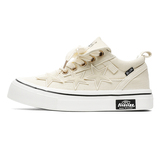 B218-2323-P75奶油生酪米色帆布星星鞋男女情侣新款厚底百搭潮鞋，男鞋帆布鞋，电商B218