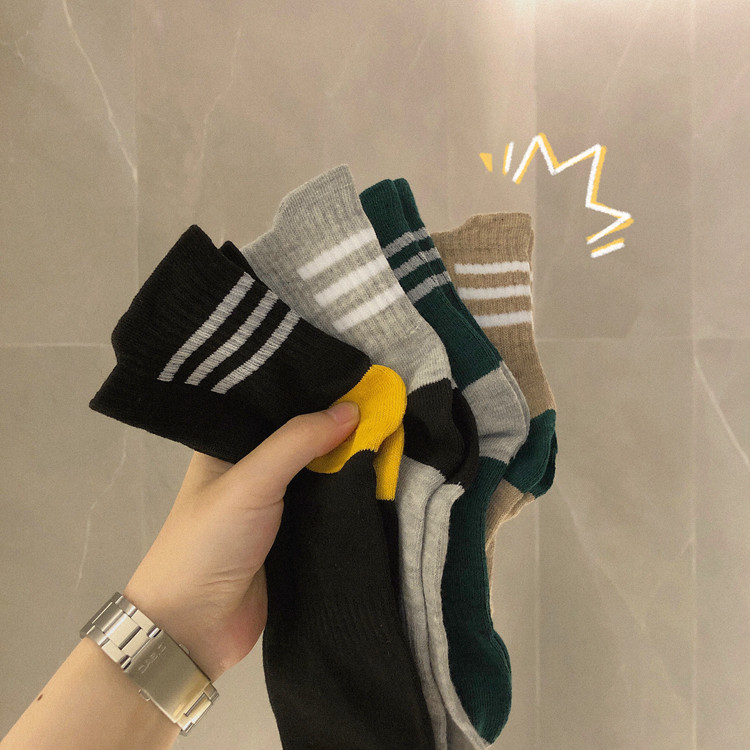 B218-W107-P25潮流情侣男女款袜子10双装休闲条纹拼色2023秋冬新，袜子，星座1613（原B218）