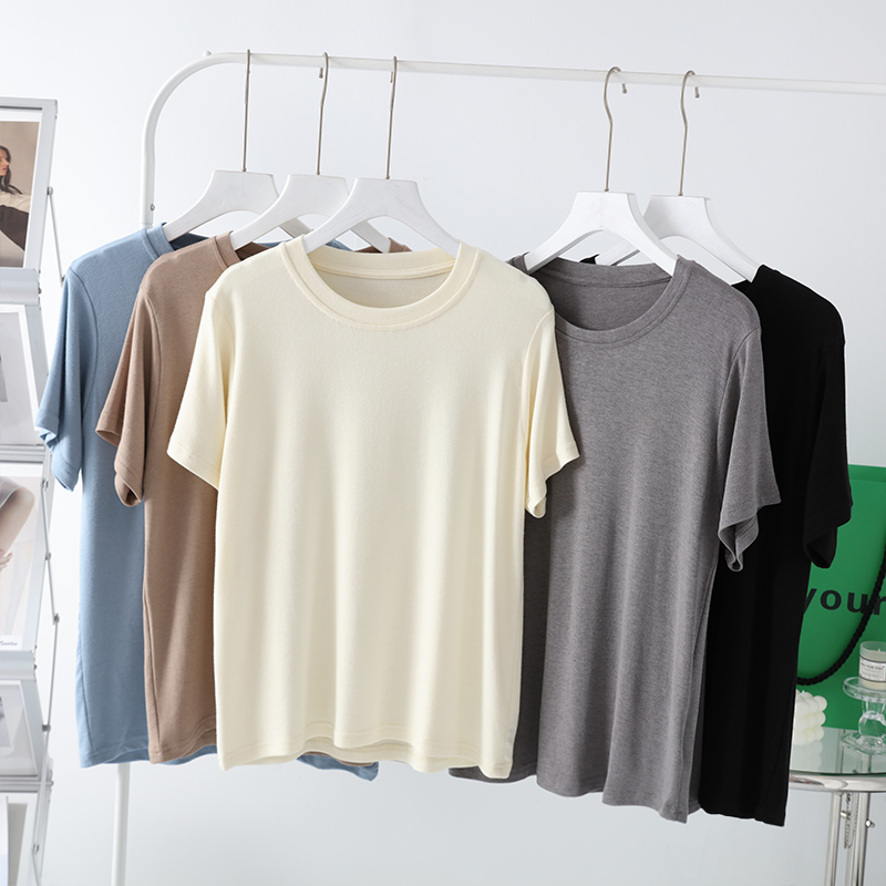 简单基础款~短袖正肩t恤女夏季
