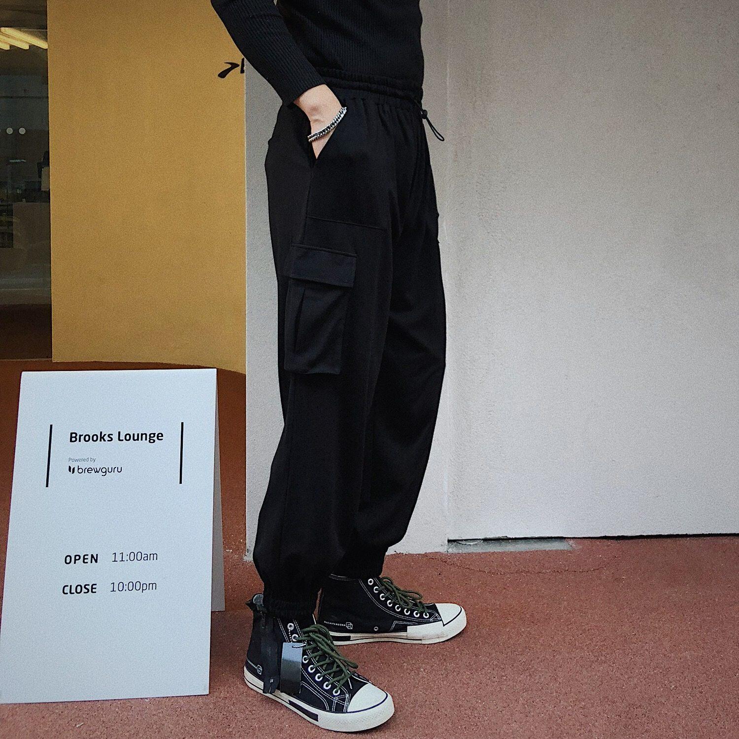 ins褲子男韓版潮流寬松束腳工裝褲青少年潮牌九分衛褲運動休閑褲在類目 男裝, 休閒褲中 - 來自Buy2taobao.com提供專業的淘寶代購服務