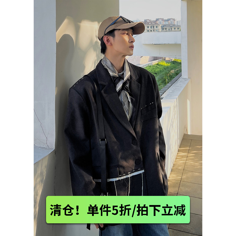 韩版小众设计西服男韩版潮流