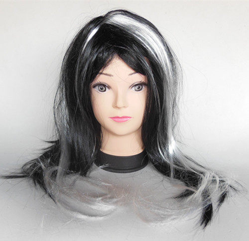 万圣节用品 女巫假发 巫婆假发 黑白长假发 扮鬼假发 巫师假发