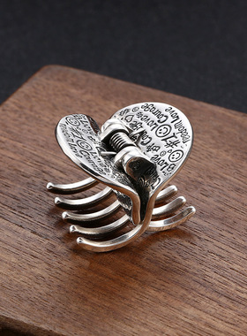 云尚服饰S925纯银饰品 泰银英文字母涂鸦发夹 发饰韩版时尚饰品