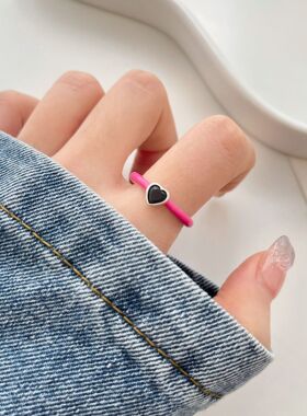 云尚服饰S925纯银韩版爱心锆石戒指韩国风简约基础款首饰品