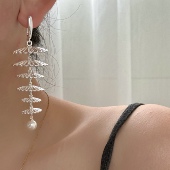 优雅树形复古银色高级设计感长款 FEEI STUDIO国风气质新中式 耳环