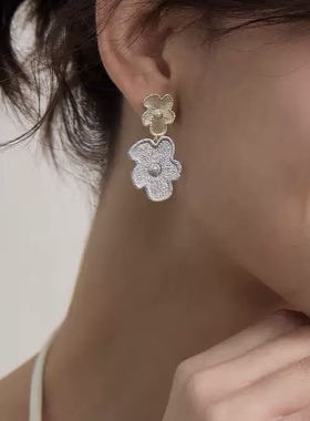 欧美复古宫廷风轻奢花朵耳环