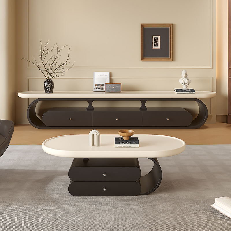 胜林家居旗舰店黑色中古风电视柜