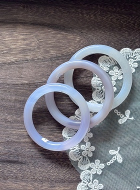 紫玛瑙手镯 天然烟紫玛瑙手镯 天然色