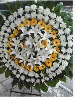 杭州花圈祭奠丧事殡仪馆白事哀思花圈清明菊花花篮冬至菊花白菊花