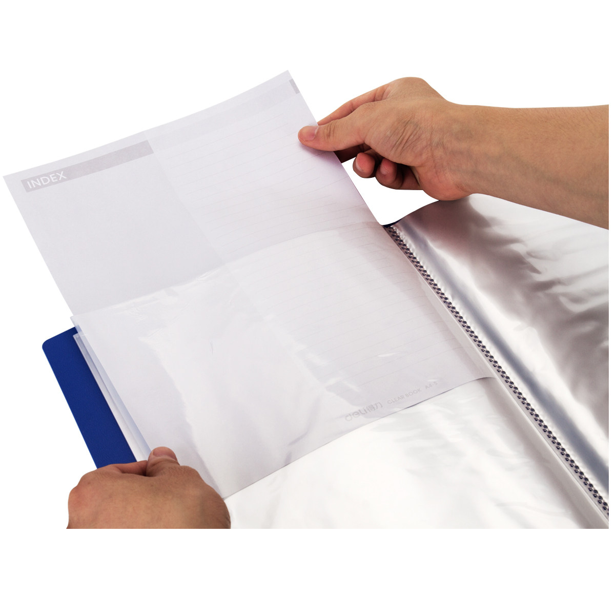 델리 정보 책자 5001 투명 삽입 백 20|30|40|60|80|100페이지 A4 파일 폴더 스펙트럼 클립