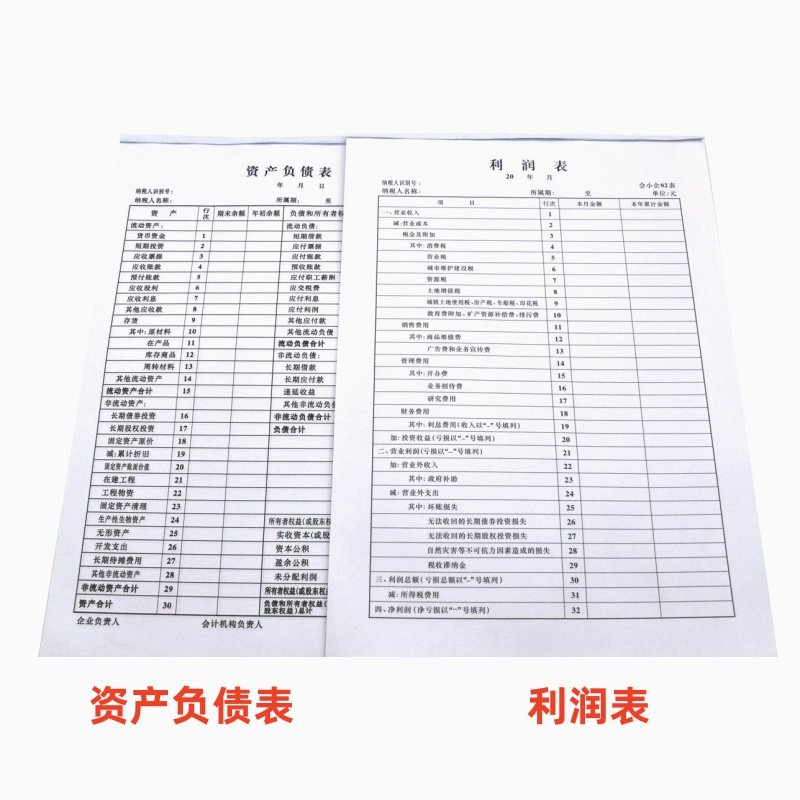 利润表资产负债科目汇总报表立信
