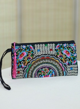 new bag chinese民族风刺绣花包包斜挎包休闲双层拉链small bag