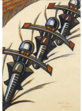 M165【英国】西比尔·安德鲁斯（Sybil Andrews）版画、绘画图库