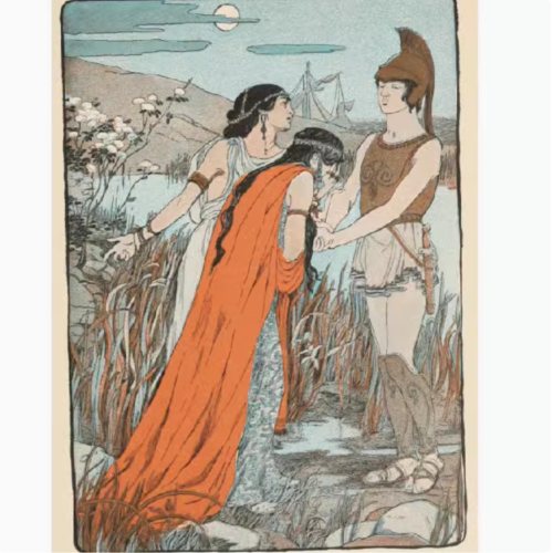 D072【英国】Squire, Maud Hunt （The heroes）插图版画电子图.