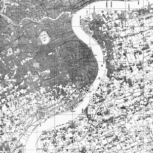 1932年上海地图 民国日绘高清电子版老地图素材JPG格式