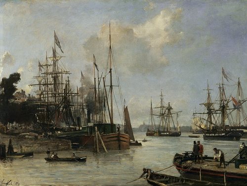 T398【荷兰】琼坎（J．B．JongKind ）风景绘画美术素材高清图库