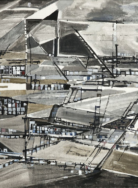 M533【葡萄牙】维埃拉·达·席尔瓦（Vieira da Silva）抽象绘画