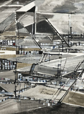 M533【葡萄牙】维埃拉·达·席尔瓦（Vieira da Silva）抽象绘画