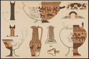 D301【德国】Theodor Lau 古希腊陶器的装饰纹饰花纹图案版画图库
