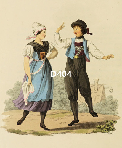 D404【法国】 Bertrand de Molleville 19世纪奥地利服饰版画图库