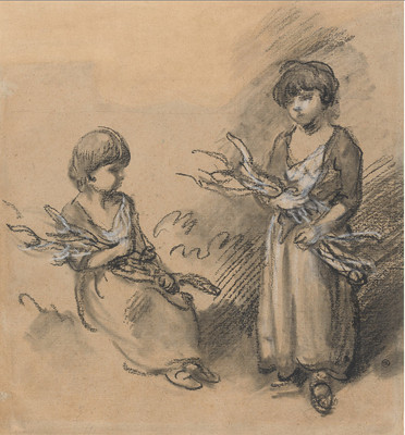 M345【英国】庚斯博罗 Thomas Gainsborough 素描版画画稿图库