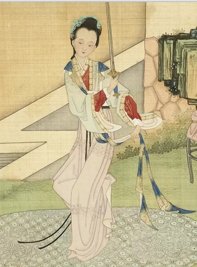 C294【中国】清 赫达资丽姝萃秀图工笔水墨画、书法网传电子图库