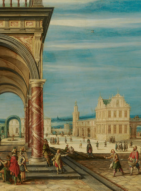 T726【荷兰】（Hendrick van Steenwyck ）父子建筑主题油画图库.