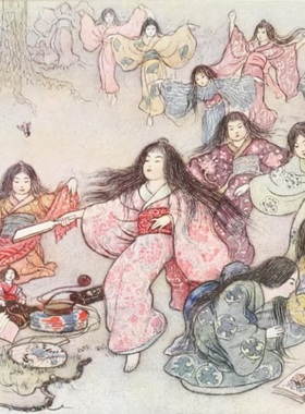 D080【英国】Warwick Goble 童话、寓言故事插图版画4套电子图库.