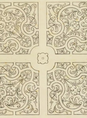 YC067【法国】Daniel Rabel 装饰花纹图案单色版画网传电子图库.