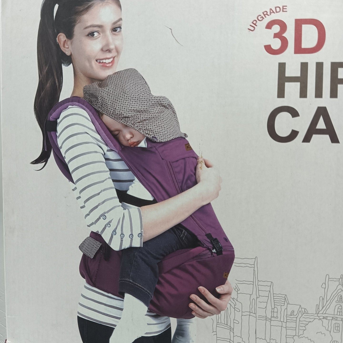 韩设婴儿腰凳背袋二合一背袋可卸夏季透气出行腰凳背带抱娃神器