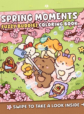 热销Spooky Cutie Coloring Book绘画本卡通动物系列填色本涂色本