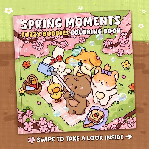 热销Spooky Cutie Coloring Book绘画本卡通动物系列填色本涂色本