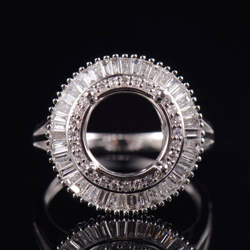 Fay Jewelry18K金镶嵌轻奢定制女士指环空托圆形10mm钻石戒环指托