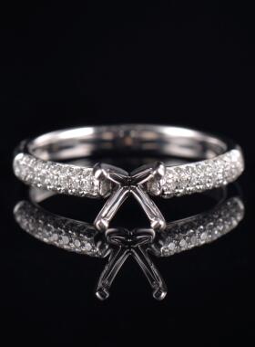Fay Jewelry 个性定制钻石戒指空托（925银/10K/14K/18K/PT950）