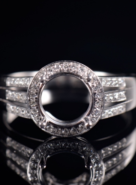 Fay Jewelry 个性定制钻石戒指空托（925银/10K/14K/18K/PT950）