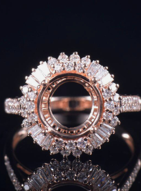 Fay Jewelry 个性定制钻石戒指空托（925银/10K/14K/18K/PT950）