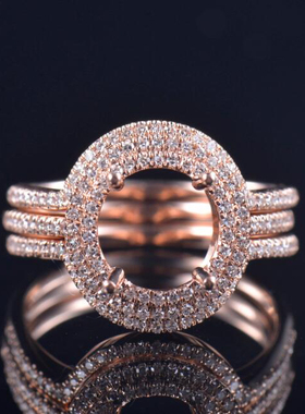 Fay Jewelry 个性定制钻石戒指空托（925银/10K/14K/18K/PT950）