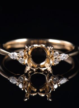 Fay Jewelry 个性定制钻石戒指空托（925银/10K/14K/18K/PT950）