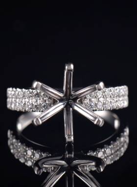 Fay Jewelry 个性定制钻石戒指空托（925银/10K/14K/18K/PT950）