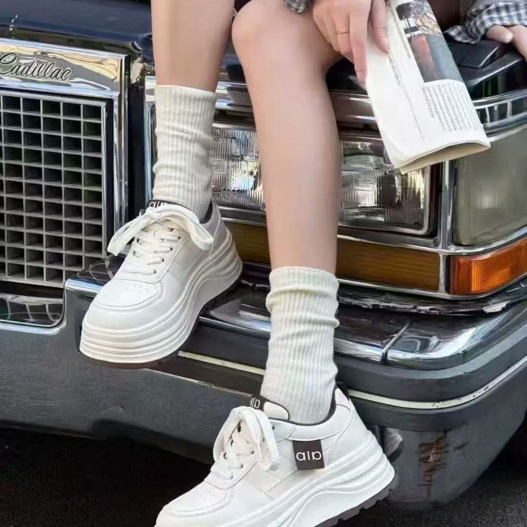 专柜正品6厘米舒适厚底新款时尚百搭休闲软底绒面板鞋女762379