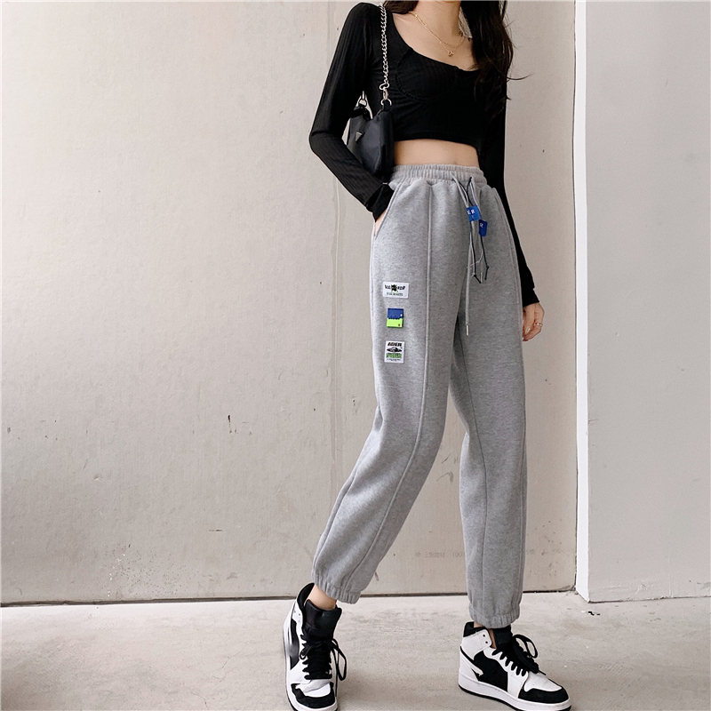 Women's casual pants with loose straight tube and high waist