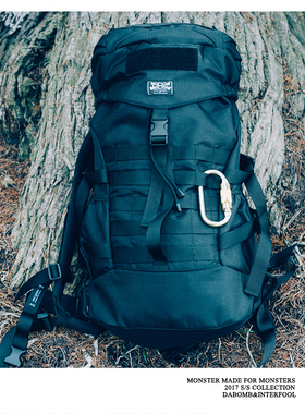DABOMB国潮原创品牌BACKPACK WITH MOLLE黑色双肩包旅行背包背囊