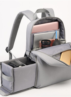 新款单反摄影双肩包双层15.6寸电脑包背包USB多功能数码相机包佳能60D70D200D尼康D610D750D7200摄影包