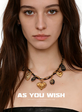 复古个性编织缠绕爱心项链