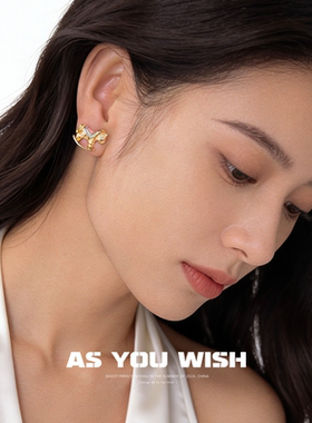 ASYOUWISH 马年时尚个性珐琅滴釉可爱黄色小马耳钉高级感精致耳饰