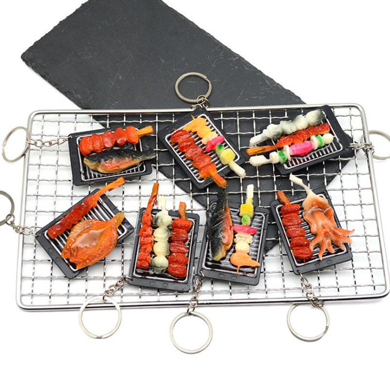 创意仿真食玩钥匙扣铁板烧挂件过家家儿童小礼物烧烤寿司烤鱼模型,节庆用品/礼品,钥匙扣,淘宝优惠券,粉丝福利购,淘宝优惠卷