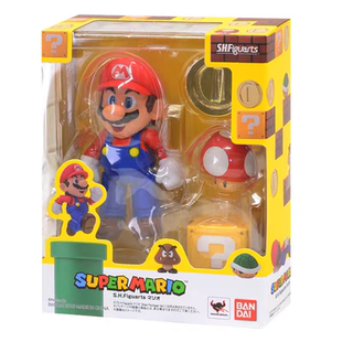 可动手办模型万代正品 全新现货ns周边 超级玛丽再版 Shf马里奥